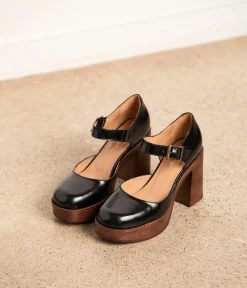 Femme Mellow Yellow Escarpins, Babies-Babies cuir noir Adenora