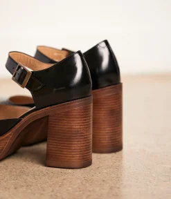 Femme Mellow Yellow Escarpins, Babies-Babies cuir noir Adenora