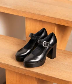 Femme Mellow Yellow Escarpins, Babies-Babies cuir noir Agatha