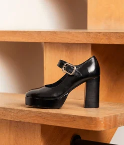 Femme Mellow Yellow Escarpins, Babies-Babies cuir noir Agatha