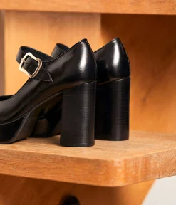 Femme Mellow Yellow Escarpins, Babies-Babies cuir noir Agatha