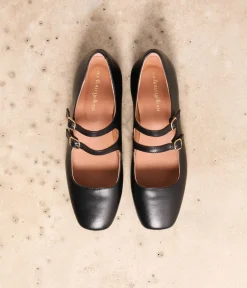 Femme Mellow Yellow Babies|Ballerines, Slingbacks-Babies cuir noir Aurella