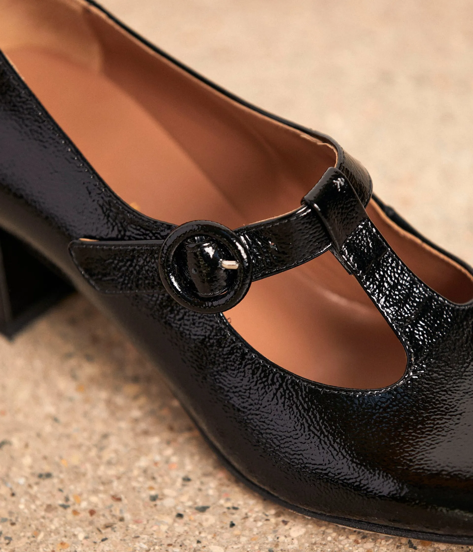 Femme Mellow Yellow Escarpins, Babies-Babies cuir noir Auréline