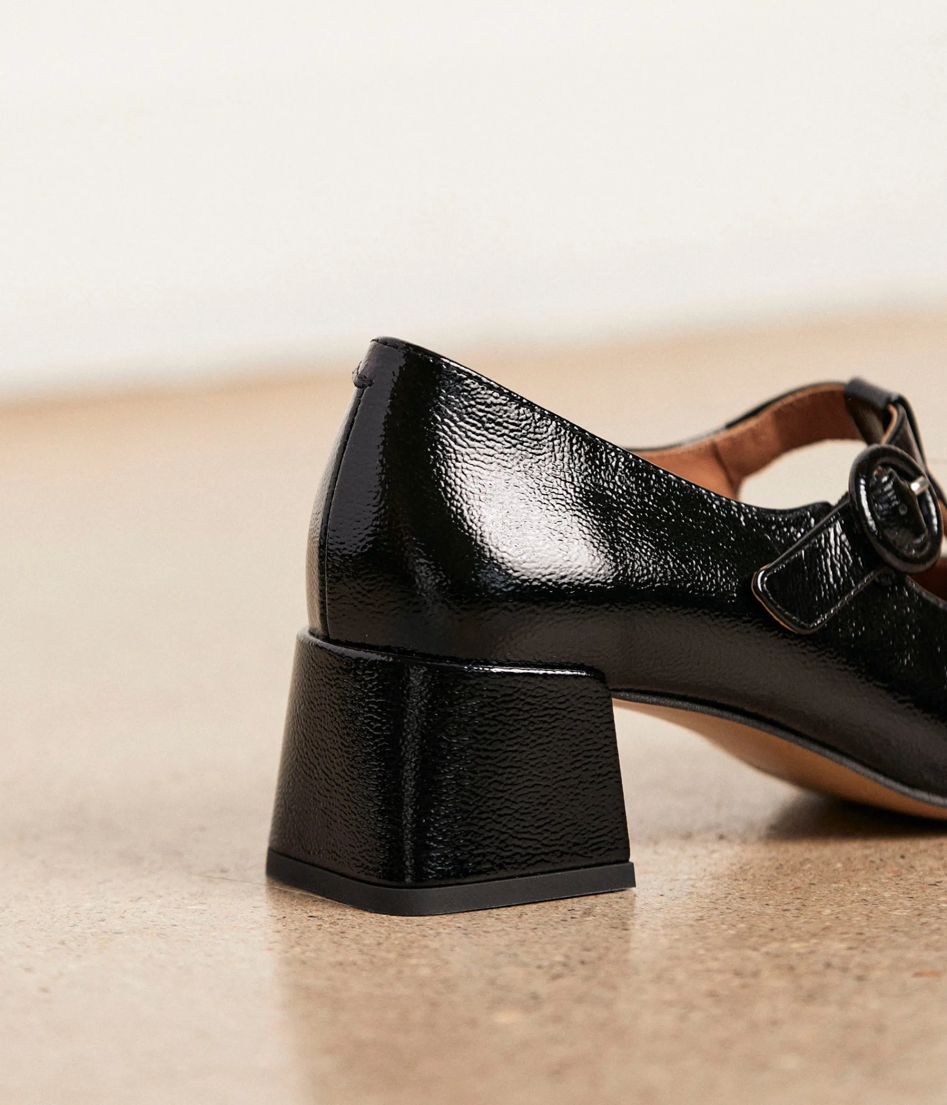 Femme Mellow Yellow Escarpins, Babies-Babies cuir noir Auréline