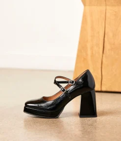 Femme Mellow Yellow Escarpins, Babies-Babies noires vernies Ariela