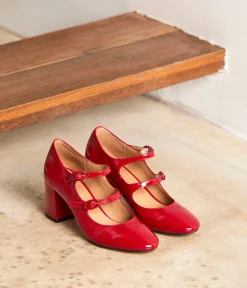 Femme Mellow Yellow Babies-Babies rouges vernies Appolonie