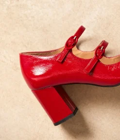 Femme Mellow Yellow Babies-Babies rouges vernies Appolonie