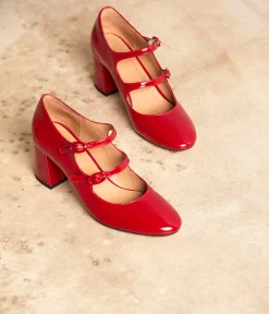 Femme Mellow Yellow Babies-Babies rouges vernies Appolonie