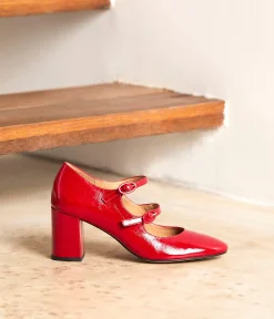 Femme Mellow Yellow Babies-Babies rouges vernies Appolonie