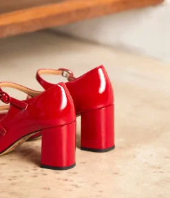 Femme Mellow Yellow Babies-Babies rouges vernies Appolonie