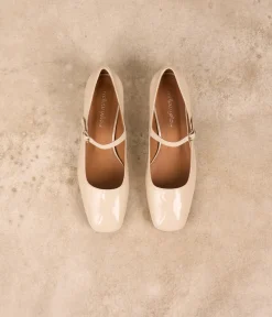 Femme Mellow Yellow Babies|Ballerines, Slingbacks-Babies vernies écrues Brenda