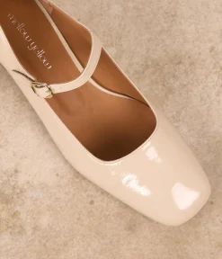 Femme Mellow Yellow Babies|Ballerines, Slingbacks-Babies vernies écrues Brenda