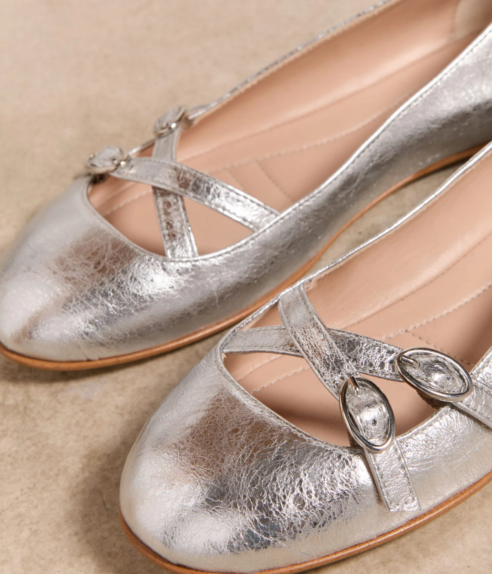 Femme Mellow Yellow Ballerines, Slingbacks-Ballerines cuir Tachia