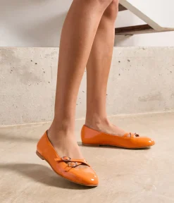 Femme Mellow Yellow Ballerines, Slingbacks-Ballerines orange verni Tachia