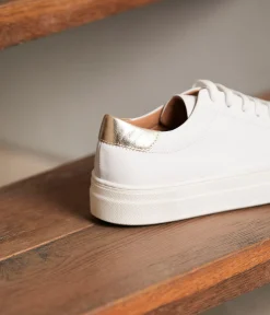 Femme Mellow Yellow Baskets-Baskets blanches cuir Annael