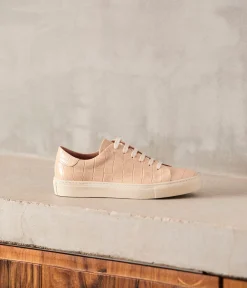 Femme Mellow Yellow Baskets-Baskets cuir nude Lucette