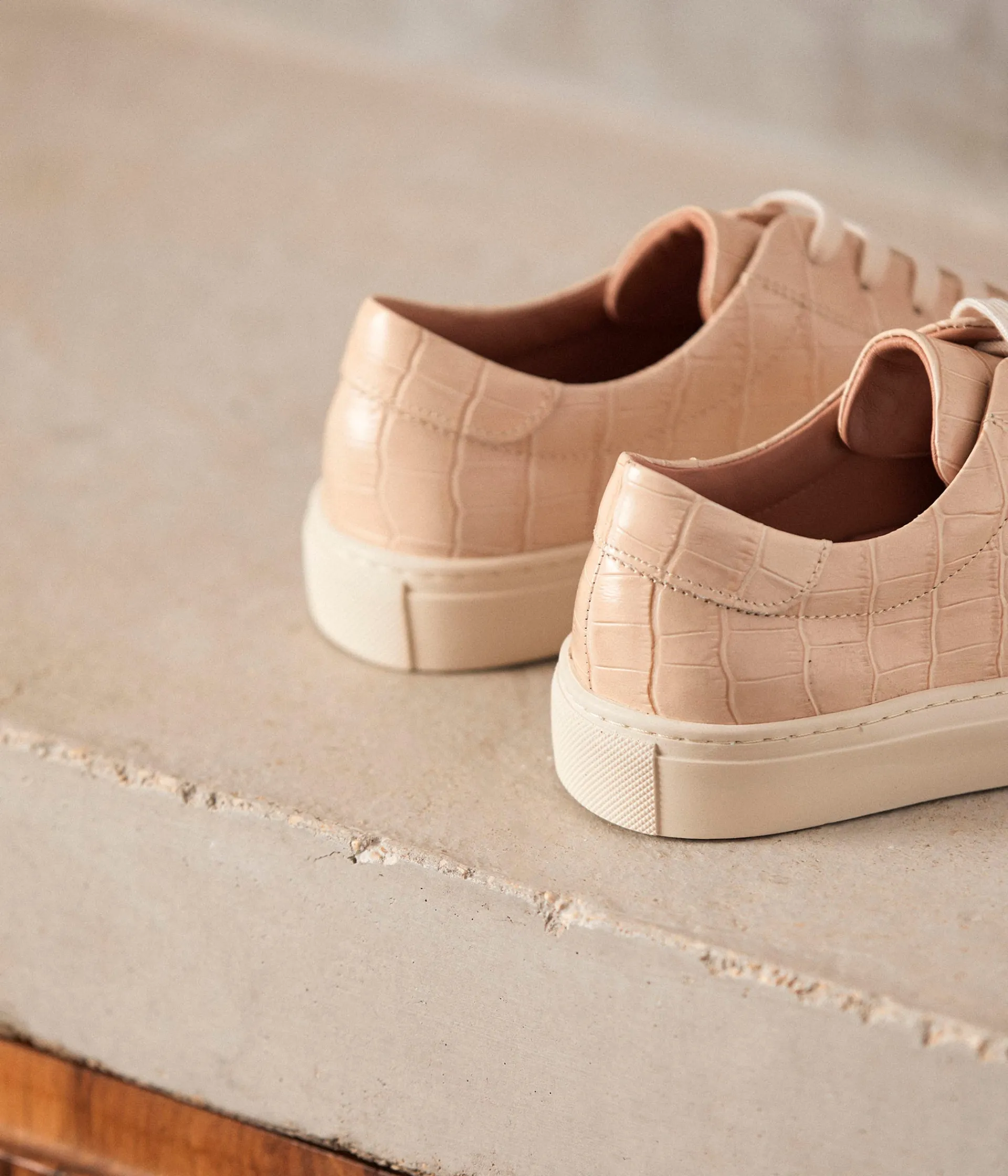 Femme Mellow Yellow Baskets-Baskets cuir nude Lucette