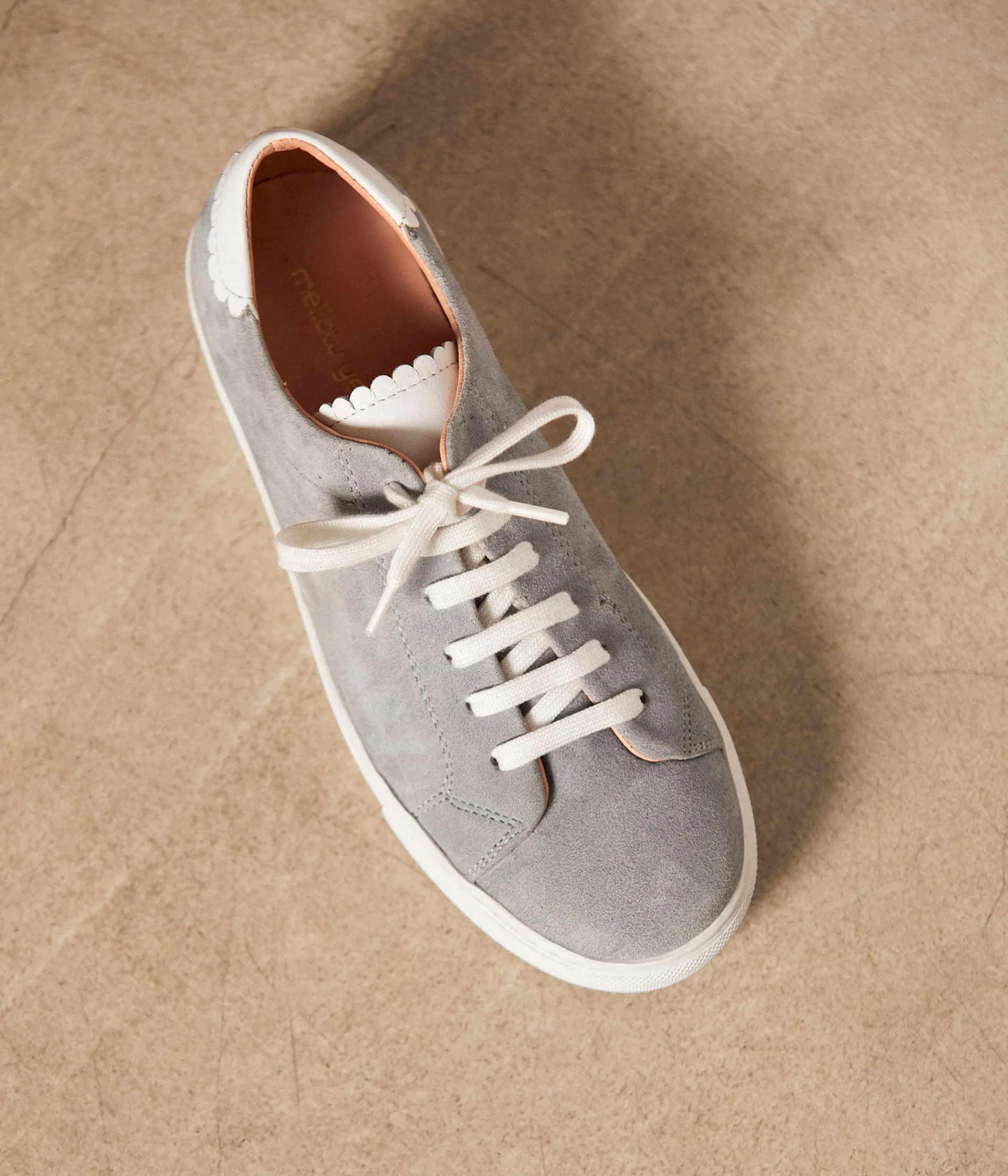 Femme Mellow Yellow Baskets-Baskets velours Suzanne