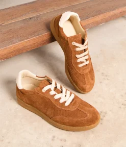 Femme Mellow Yellow Baskets-Baskets velours camel Simon