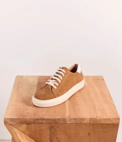 Femme Mellow Yellow Baskets-Baskets velours cognac Suzette