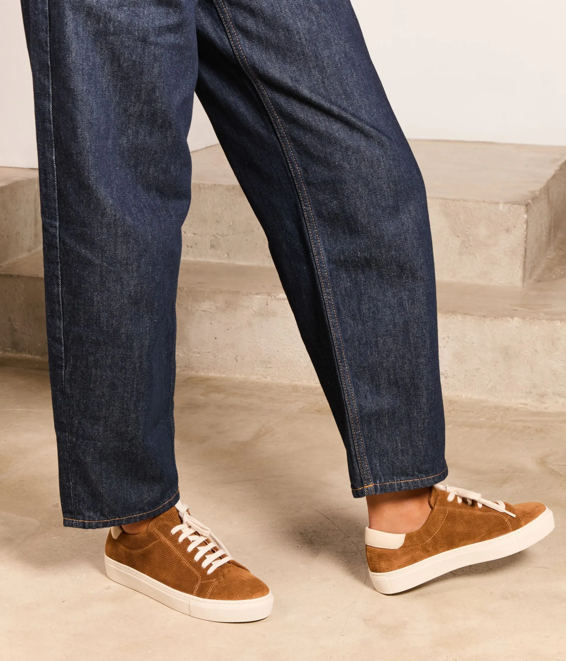 Femme Mellow Yellow Baskets-Baskets velours cognac Suzette