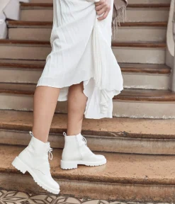 Femme Mellow Yellow Boots, Bottines-Boots écrus Andy