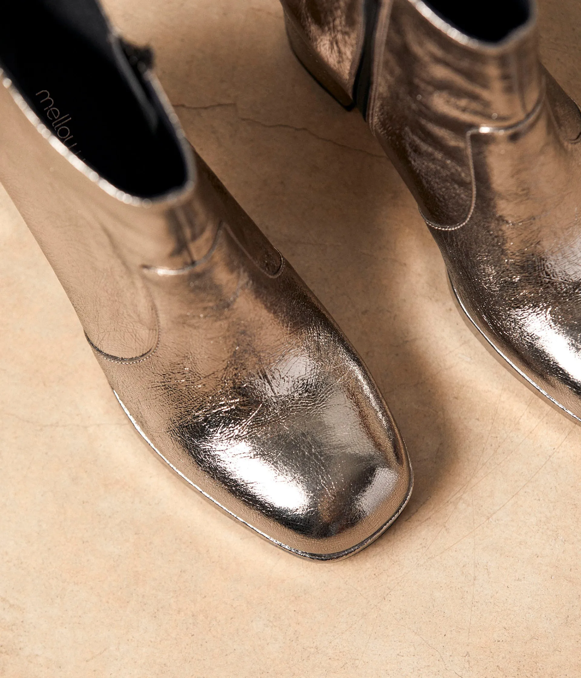 Femme Mellow Yellow Boots, Bottines-Boots cuir argent Alissa