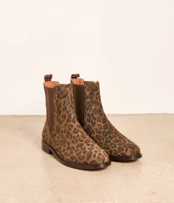 Femme Mellow Yellow Boots, Bottines-Boots cuir léopard Artem