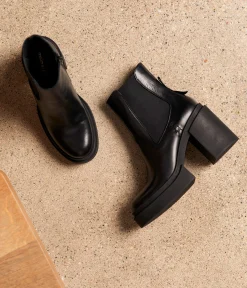 Femme Mellow Yellow Boots, Bottines-Boots cuir noir Alima