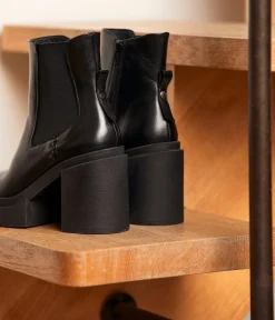 Femme Mellow Yellow Boots, Bottines-Boots cuir noir Alima