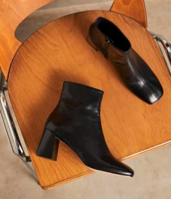 Femme Mellow Yellow Boots, Bottines-Boots cuir noir Célestine