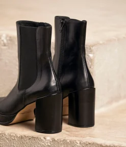 Femme Mellow Yellow Boots, Bottines-Boots noir talon Beverly