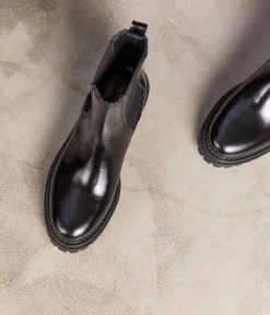 Femme Mellow Yellow Boots, Bottines-Boots noir verni Harmonie