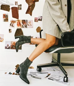 Femme Mellow Yellow Boots, Bottines-Boots velours ardoise Sanaki