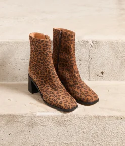 Femme Mellow Yellow Boots, Bottines-Boots velours léopard Hulsa