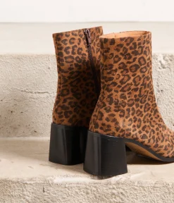 Femme Mellow Yellow Boots, Bottines-Boots velours léopard Hulsa