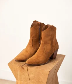 Femme Mellow Yellow Boots, Bottines-Boots western camel Doriane