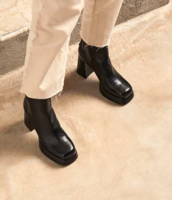 Femme Mellow Yellow Boots, Bottines-Boots zippées noires Athea