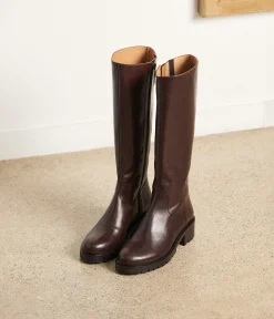 Femme Mellow Yellow Bottes-Bottes cuir choco Léandro