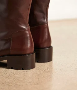 Femme Mellow Yellow Bottes-Bottes cuir choco Léandro