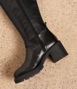 Femme Mellow Yellow Bottes-Bottes cuir noir Doria