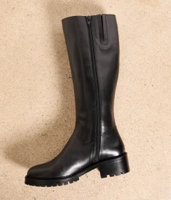 Femme Mellow Yellow Bottes-Bottes cuir noir Léandro