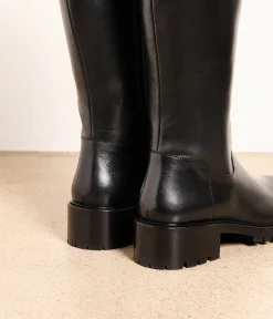 Femme Mellow Yellow Bottes-Bottes cuir noir Léandro