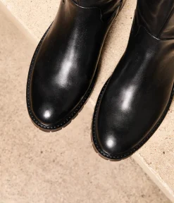 Femme Mellow Yellow Bottes-Bottes cuir noir Léandro