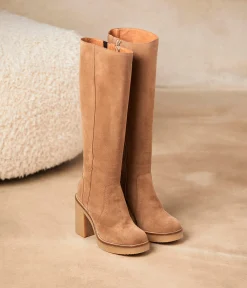 Femme Mellow Yellow Bottes-Bottes cuir velours Asha