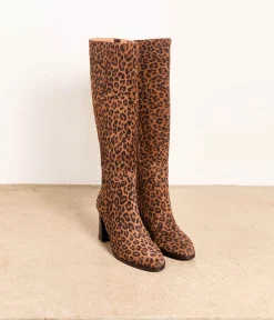 Femme Mellow Yellow Bottes-Bottes velours léopard Avaline