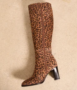 Femme Mellow Yellow Bottes-Bottes velours léopard Avaline