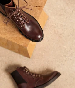 Femme Mellow Yellow Boots, Bottines-Bottines cuir chocolat Azélie