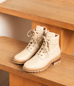 Femme Mellow Yellow Boots, Bottines-Bottines cuir écru Amethys