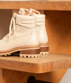 Femme Mellow Yellow Boots, Bottines-Bottines cuir écru Amethys